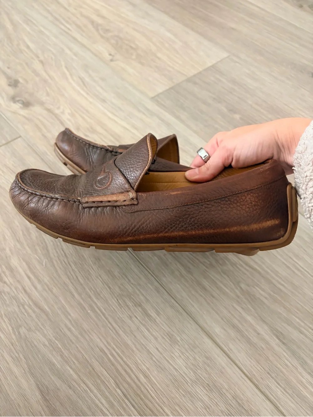 Vintage Gucci Horsebit Embossed Leather Loafers Mens 9